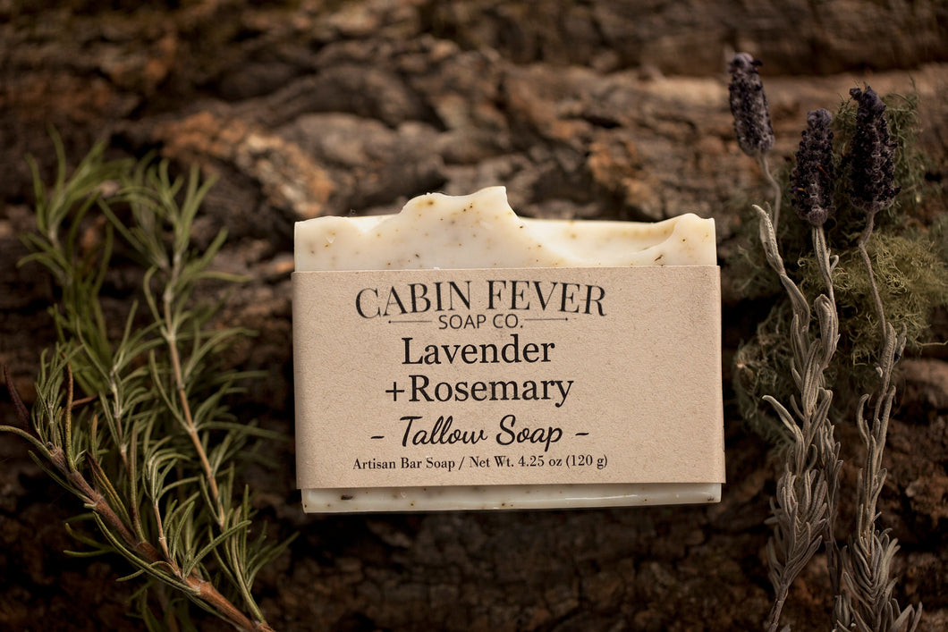 Lavender + Rosemary - Tallow Soap - Natural Soap with Essential Oils