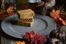Load image into Gallery viewer, handmade natural soap, cabin fever soap co essential oils, for him, for her, coconut milk, colloidal oats, vegan skincare, fall soaps, pumpkin
