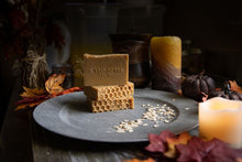 Load image into Gallery viewer, handmade natural soap, cabin fever soap co essential oils, for him, for her, coconut milk, colloidal oats, vegan skincare, fall soaps, pumpkin

